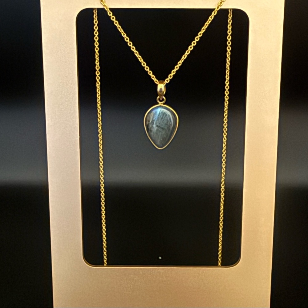 Handmade gold plated moonstone necklace